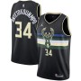 Men's Milwaukee Bucks 34 Giannis Antetokounmpo Black Swingman Jersey - Statement Edition