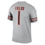 Men's Chicago Bears Justin Fields Silver Inverted Legend Jersey