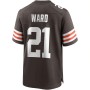 Men's Cleveland Browns 21 Denzel Ward Brown Game Player Jersey