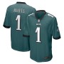 Men's Philadelphia Eagles 1 Jalen Hurts Midnight Green Game Jersey