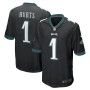 Men's Philadelphia Eagles 1 Jalen Hurts Black Alternate Game Jersey