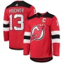 Men's New Jersey Devils 13 Nico Hischier Red Home Captain Patch Primegreen Pro Player Jersey