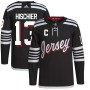 Men's New Jersey Devils 13 Nico Hischier adidas Black Alternate Primegreen Authentic Pro Player Jersey